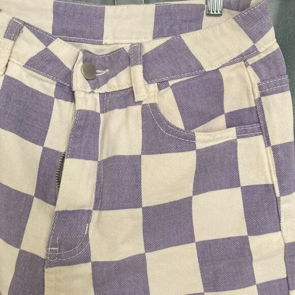 pastel purple checkered pants - Picture 4 of 9
